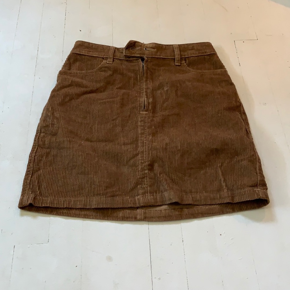 brown hollister curdory skirt size 0